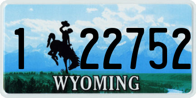 WY license plate 122752