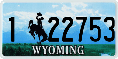 WY license plate 122753
