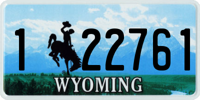 WY license plate 122761