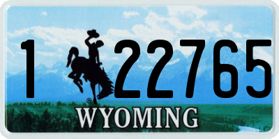 WY license plate 122765