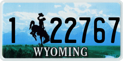 WY license plate 122767