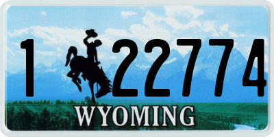 WY license plate 122774