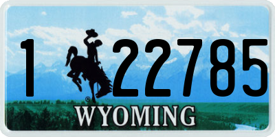 WY license plate 122785