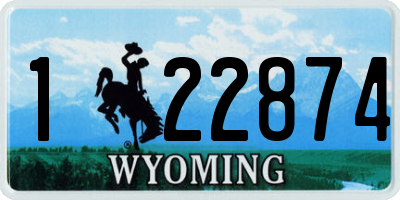 WY license plate 122874