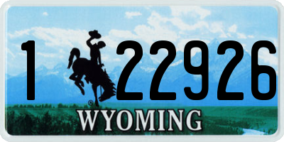 WY license plate 122926