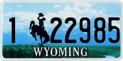 WY license plate 122985