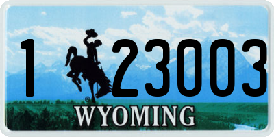 WY license plate 123003