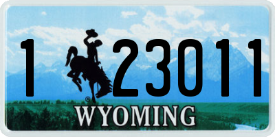 WY license plate 123011