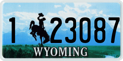 WY license plate 123087