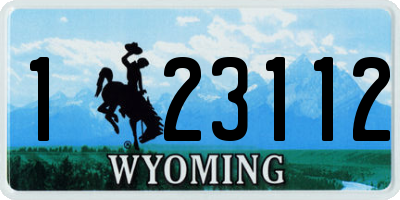 WY license plate 123112