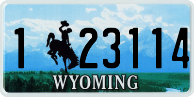 WY license plate 123114