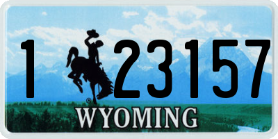 WY license plate 123157