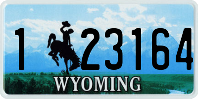 WY license plate 123164