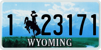 WY license plate 123171