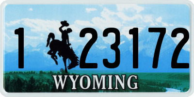 WY license plate 123172