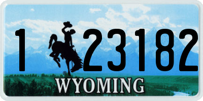 WY license plate 123182