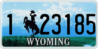WY license plate 123185