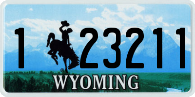 WY license plate 123211
