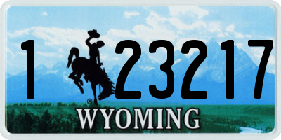 WY license plate 123217
