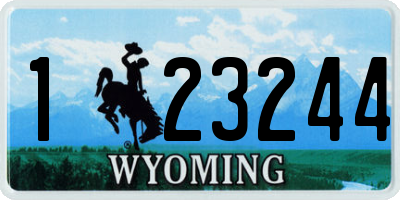 WY license plate 123244
