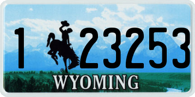 WY license plate 123253