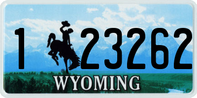 WY license plate 123262