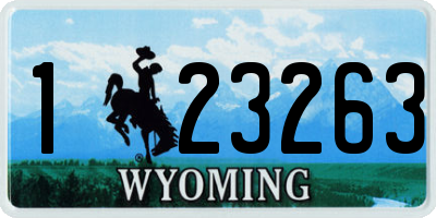 WY license plate 123263
