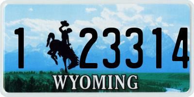 WY license plate 123314