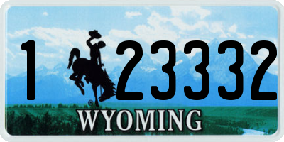 WY license plate 123332