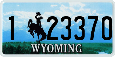 WY license plate 123370