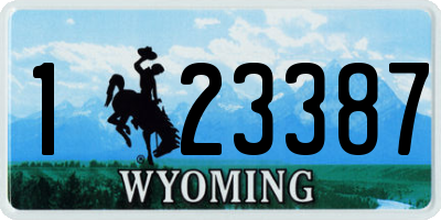 WY license plate 123387