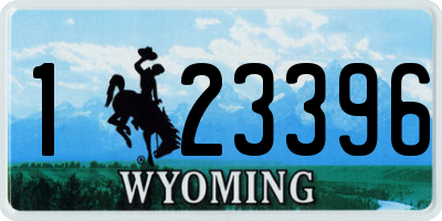 WY license plate 123396