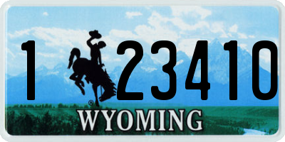 WY license plate 123410