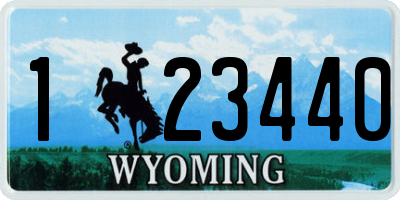 WY license plate 123440