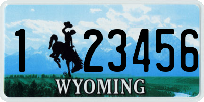 WY license plate 123456