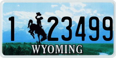 WY license plate 123499