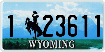 WY license plate 123611