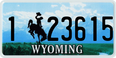 WY license plate 123615