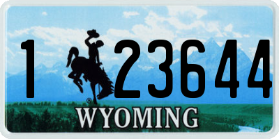 WY license plate 123644