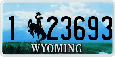 WY license plate 123693