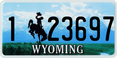 WY license plate 123697