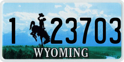 WY license plate 123703