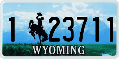 WY license plate 123711