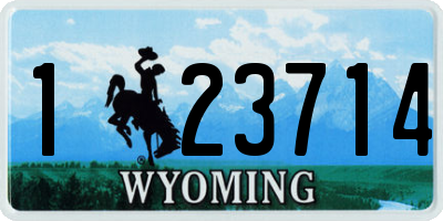 WY license plate 123714