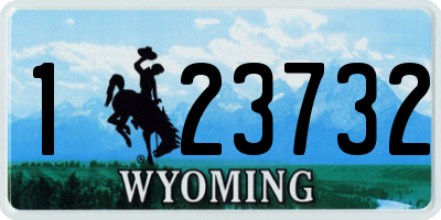 WY license plate 123732
