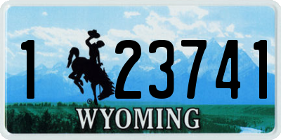 WY license plate 123741
