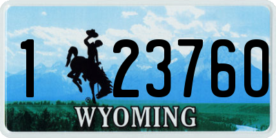 WY license plate 123760