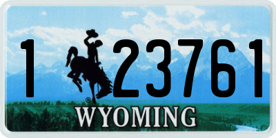 WY license plate 123761