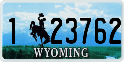 WY license plate 123762