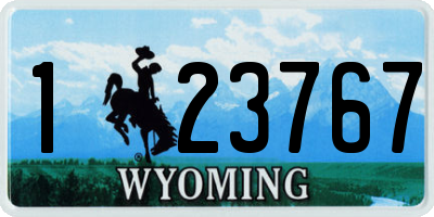 WY license plate 123767